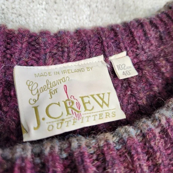 Vintage J Crew Oarsman Sweater Men Medium Gaeltarra Heavy Handknit Ireland Wool - Picture 2 of 8